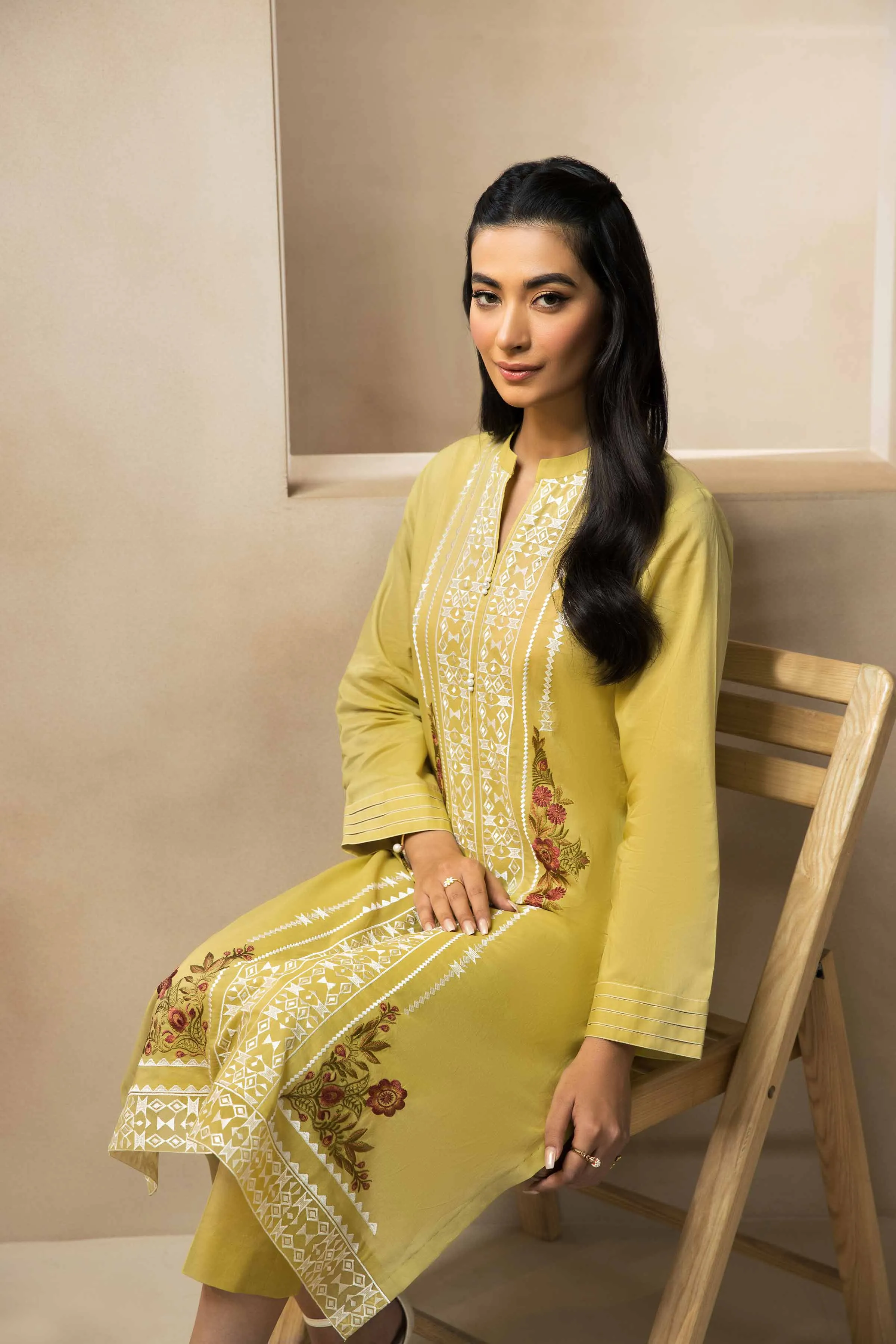 2 Piece - Dyed Embroidered Suit - 42301027