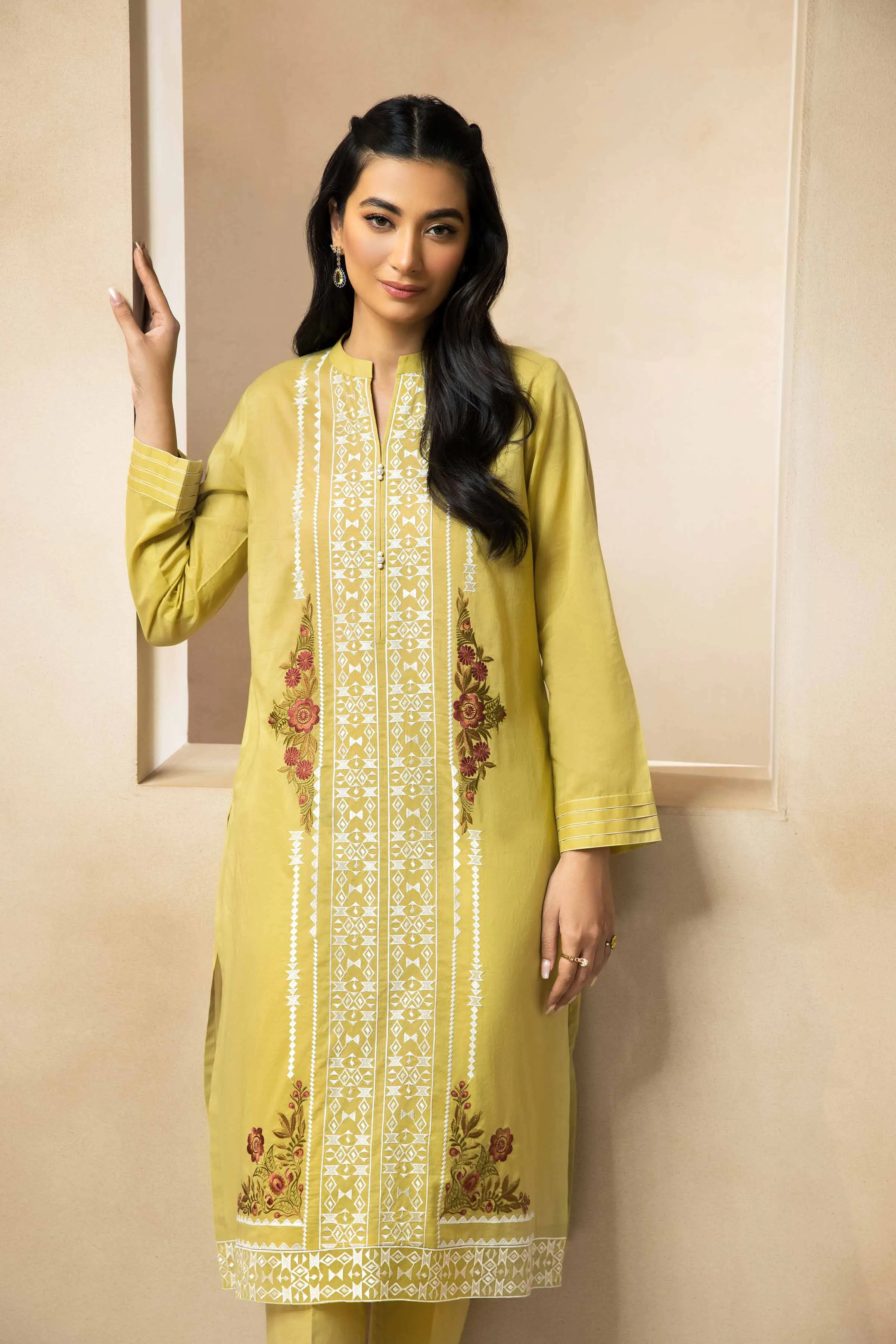 2 Piece - Dyed Embroidered Suit - 42301027