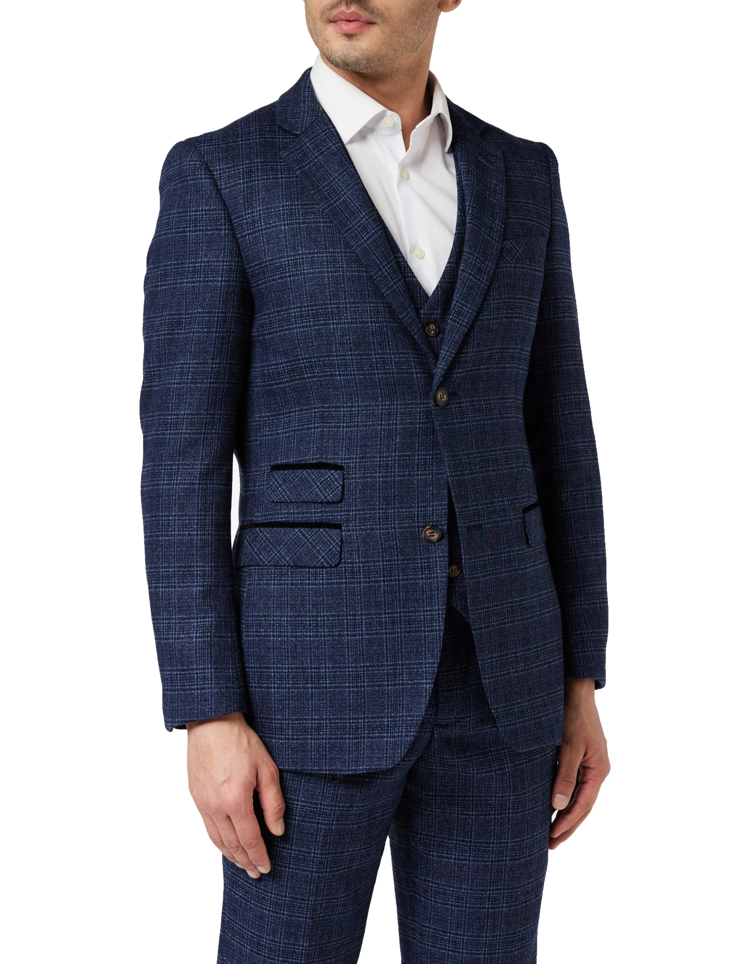 ABEL- NAVY TWEED CHECK SUIT