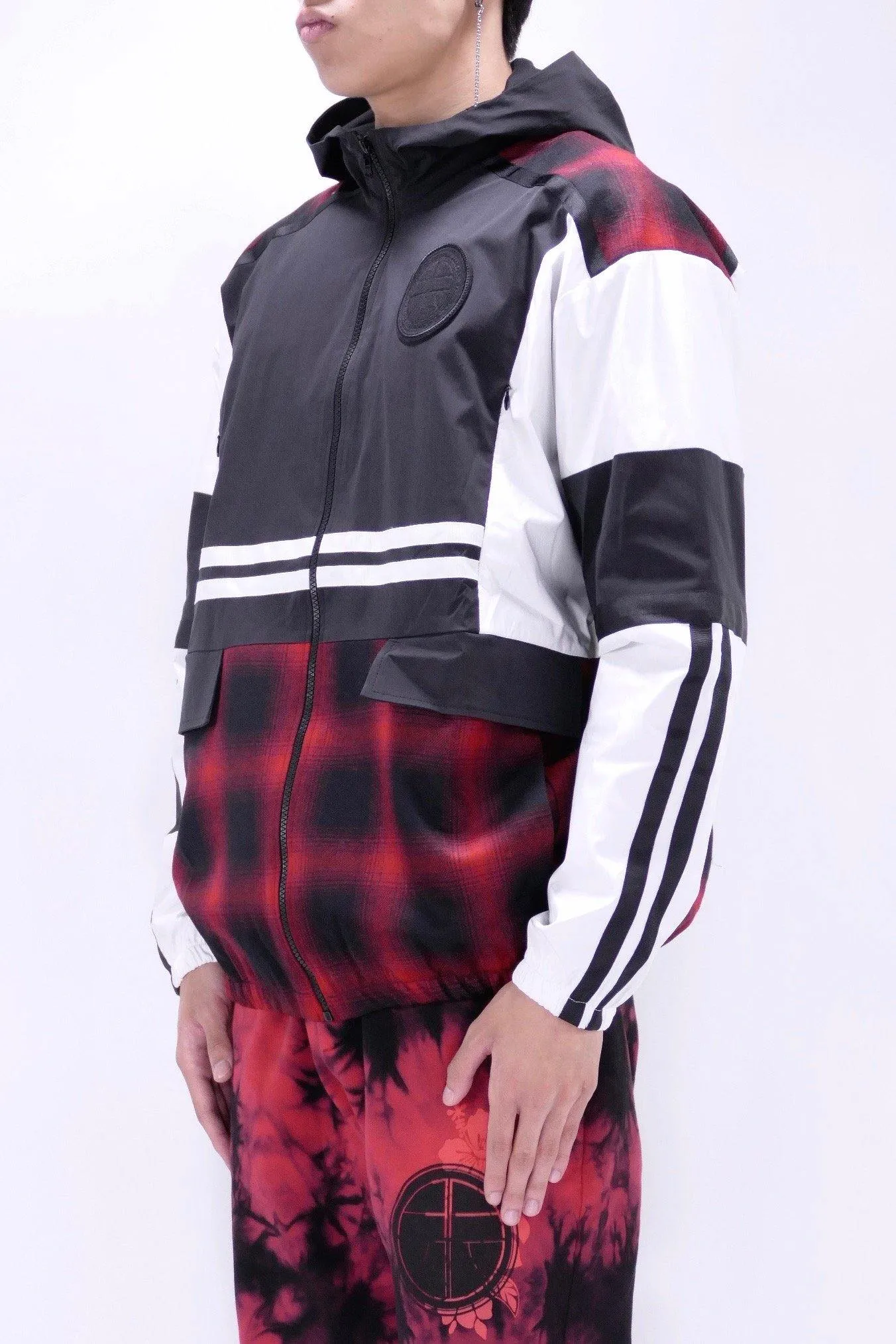 Astrid Andersen Oversized Track Jacket - Red/Black