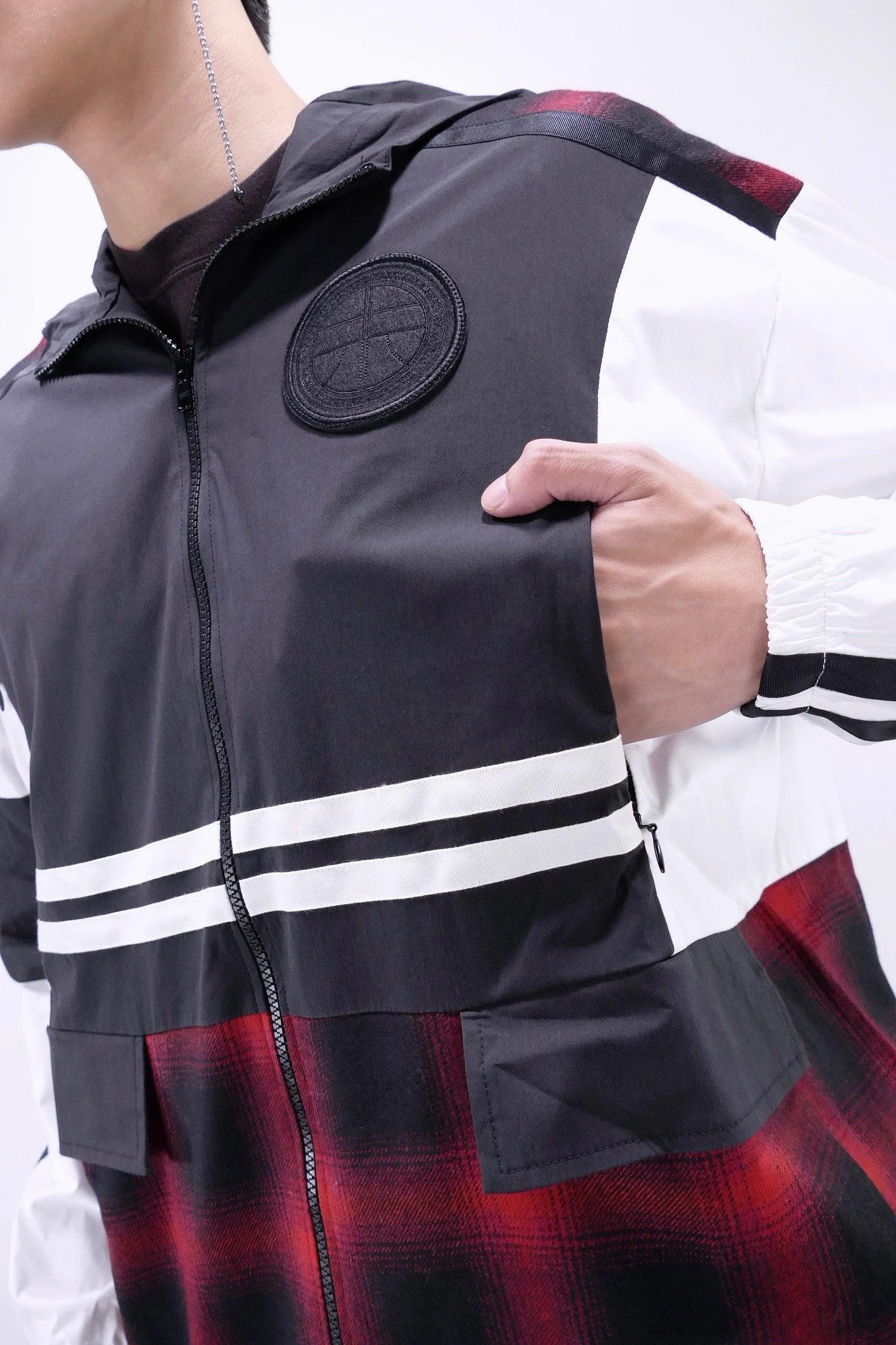 Astrid Andersen Oversized Track Jacket - Red/Black