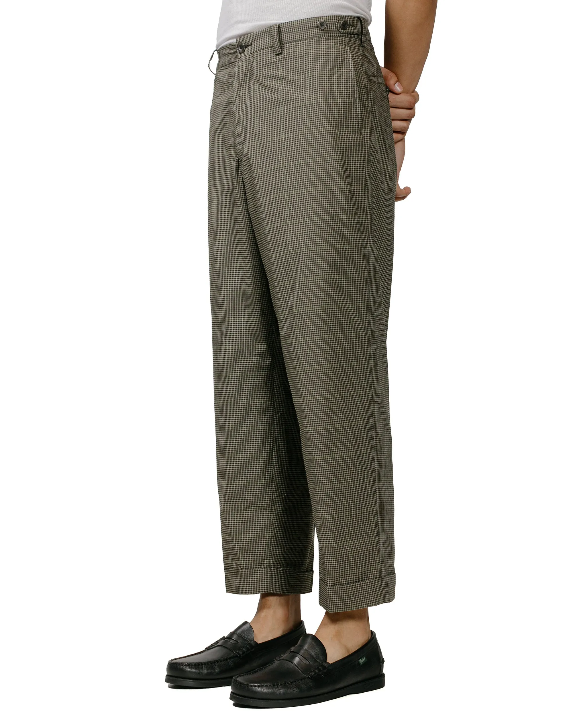 Beams Plus IVY Trousers Wide PE Plaid Olive