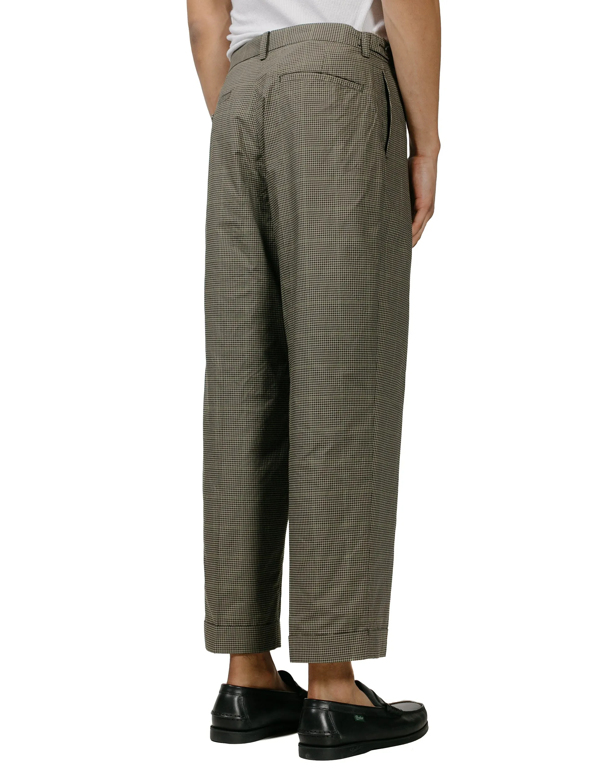 Beams Plus IVY Trousers Wide PE Plaid Olive