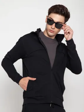 Black Removable Hooded Jacket