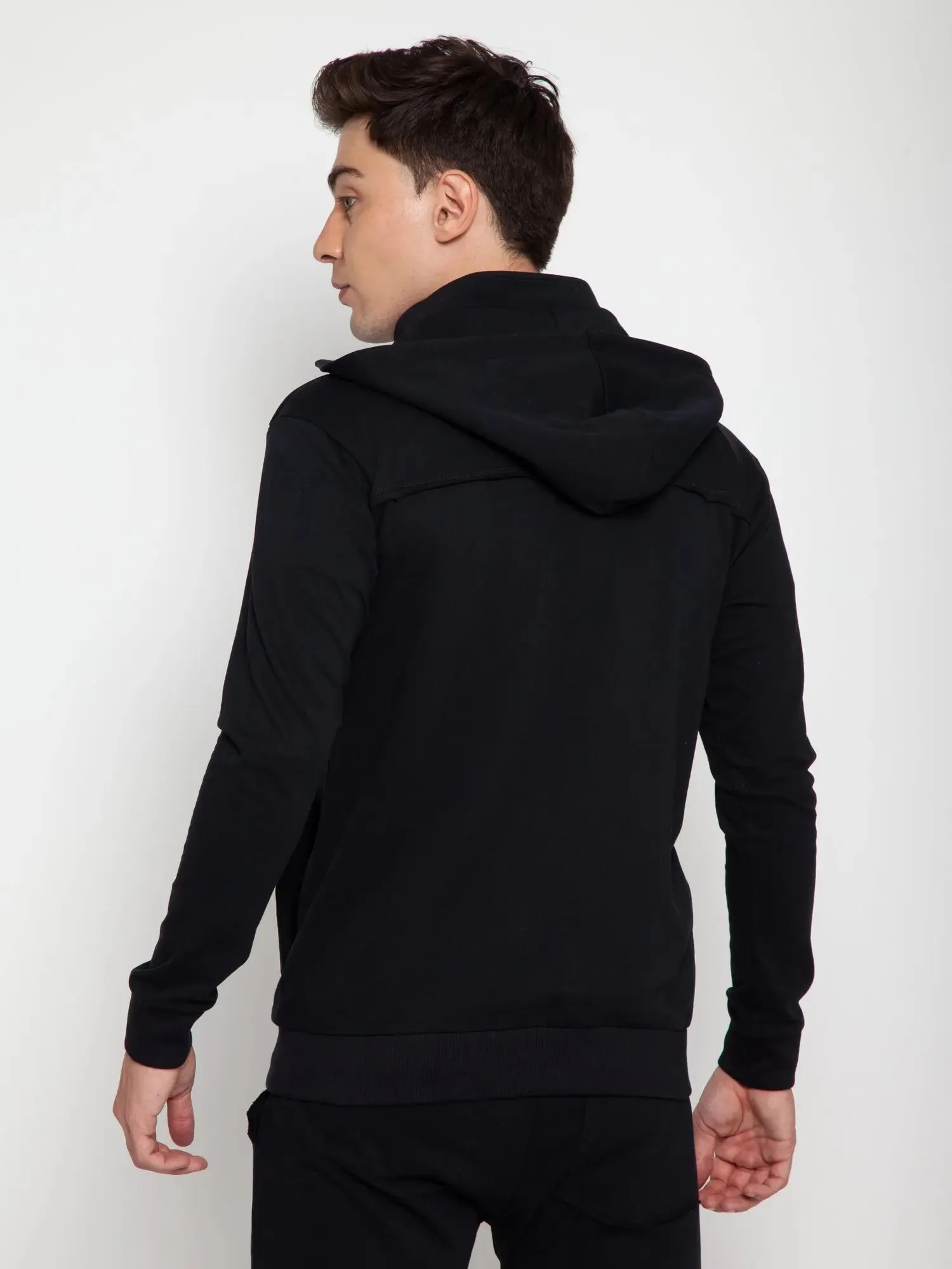 Black Removable Hooded Jacket