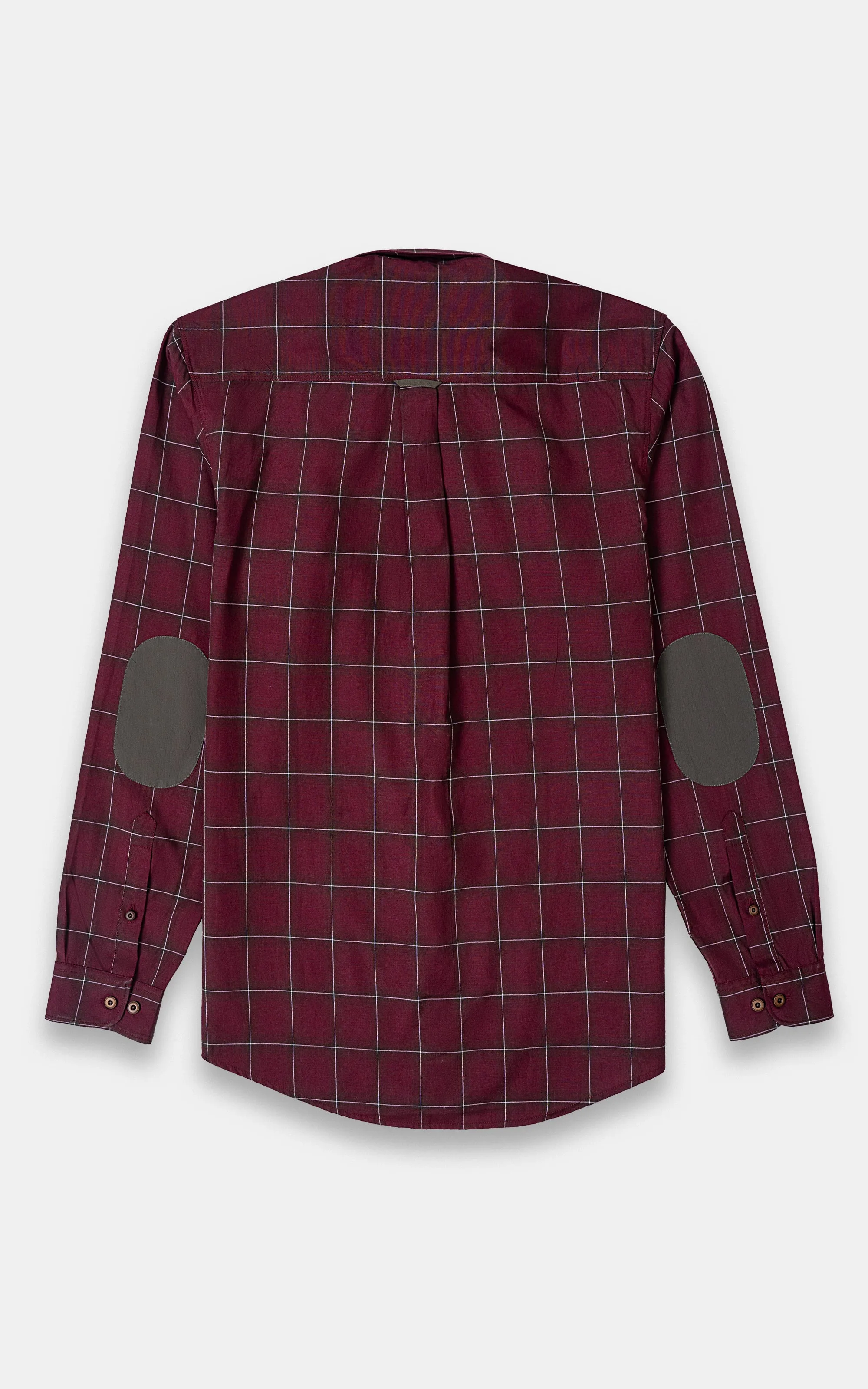 CASSUAL SHIRT MAROON CHECK