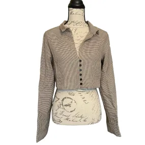 Cider Tweed Print Crop Top Jacket Size Large