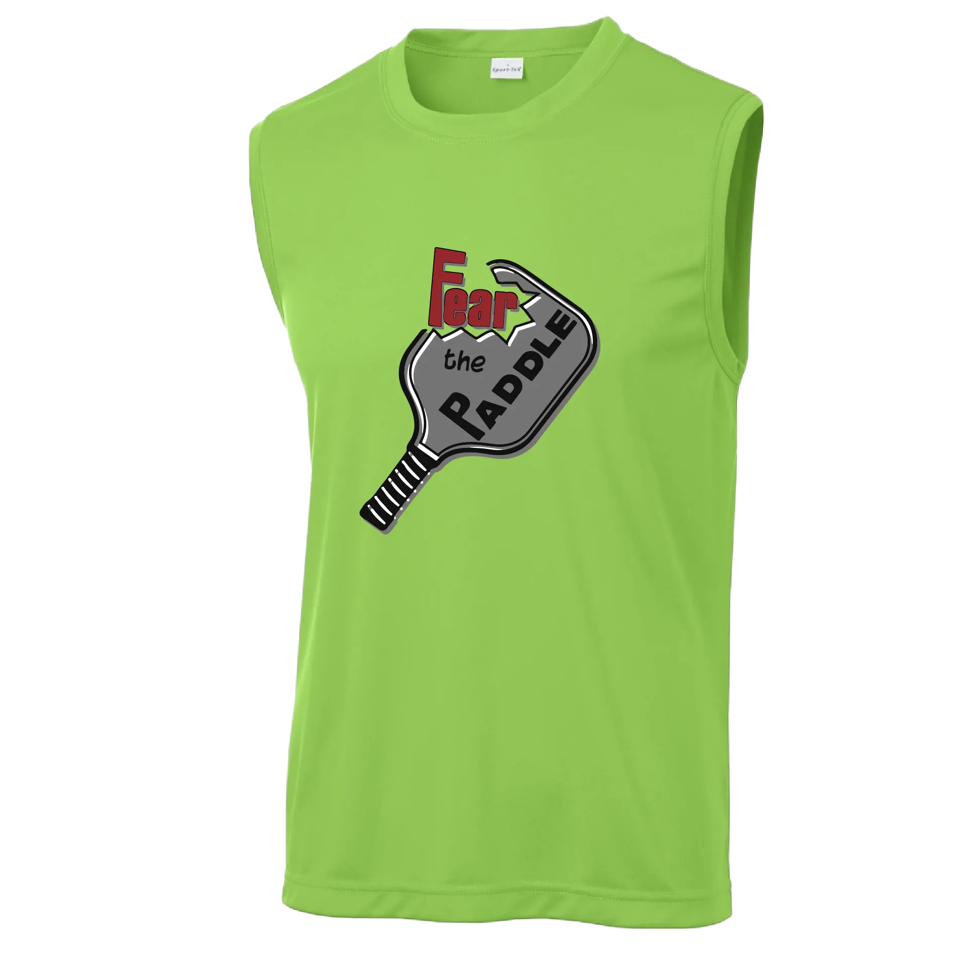 Fear The Paddle | Men's Sleeveless Pickleball Shirt | 100% Polyester