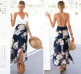 FLORAL & LACE SHEER DRESS