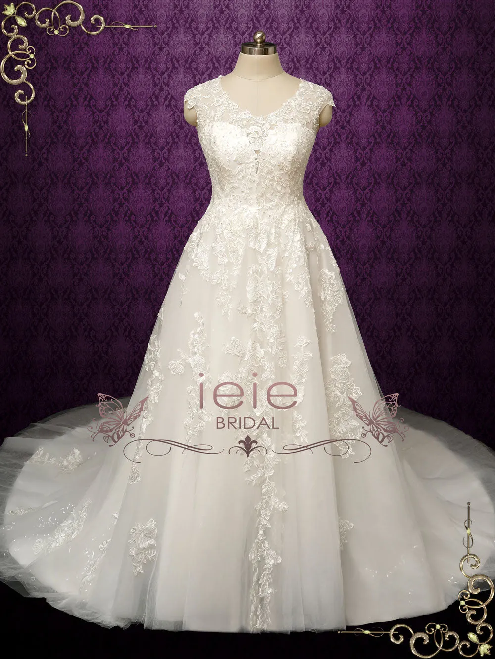 Floral Lace A-Line Wedding Dress KEISHA