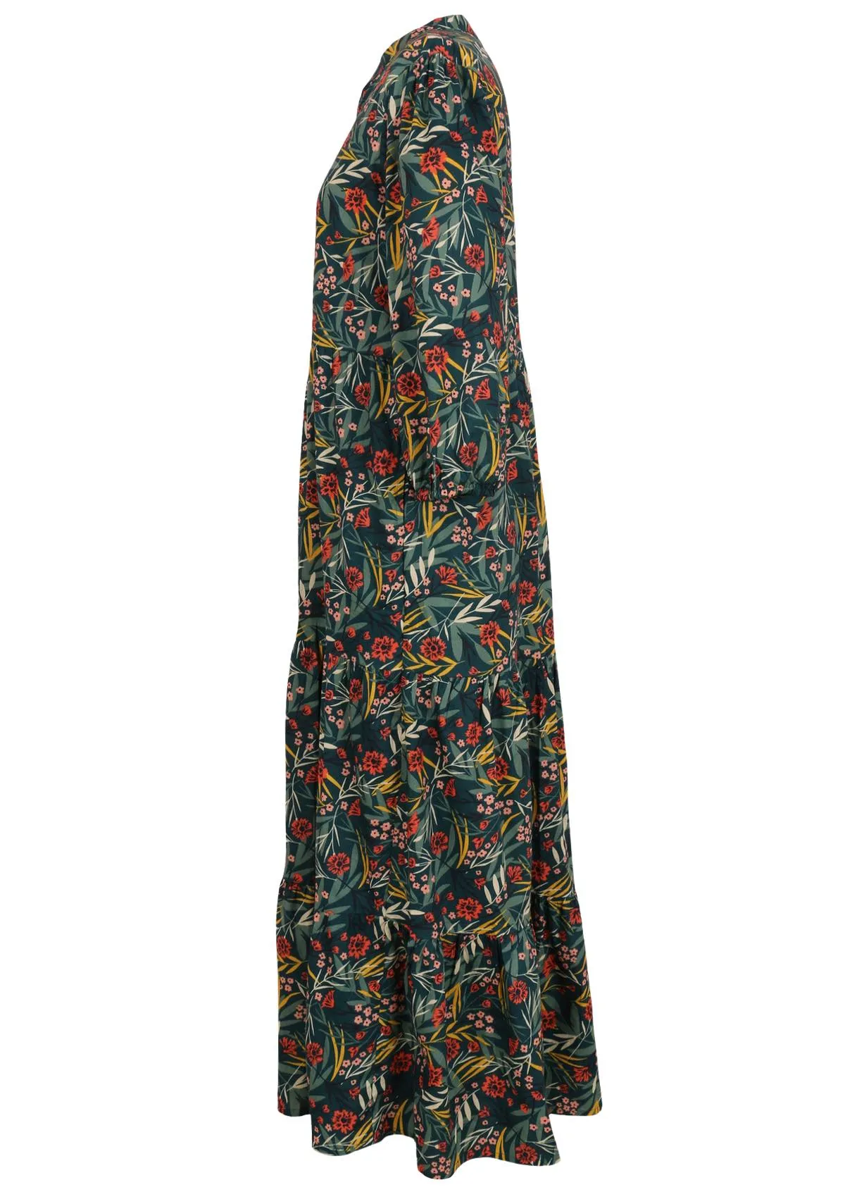 Forest Flower Tiered Maxi Dress