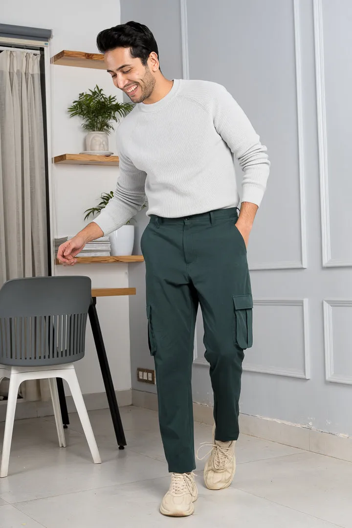 Forest Green Stretch Cargo Pants