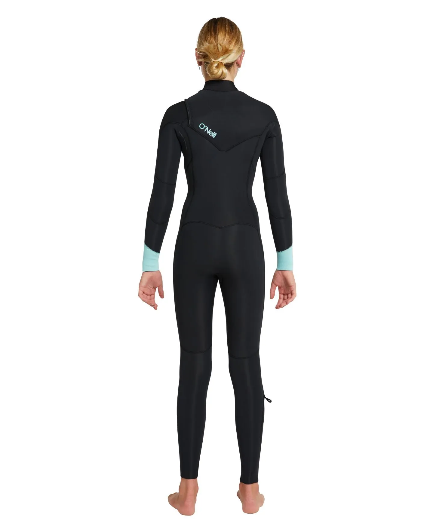 Girl's Bahia 4/3mm Steamer Chest Zip Wetsuit - Black Aqua