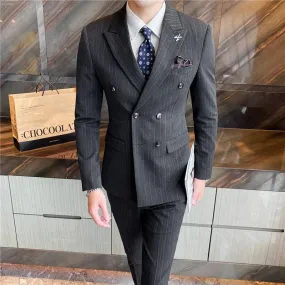 Men's wedding suits Korean version of the slim striped