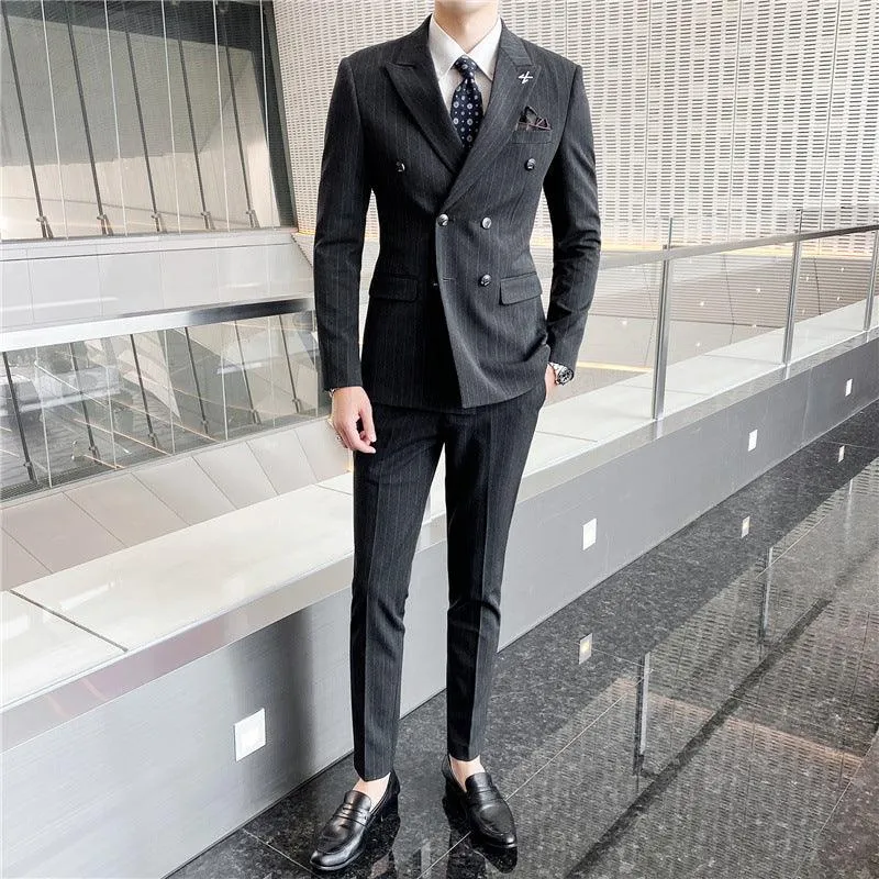 Men's wedding suits Korean version of the slim striped