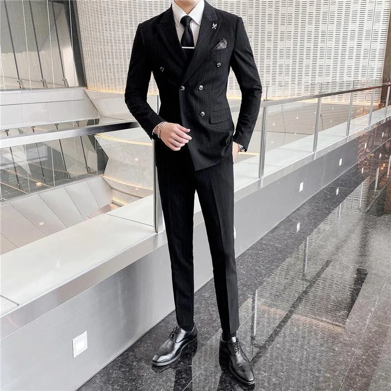 Men's wedding suits Korean version of the slim striped