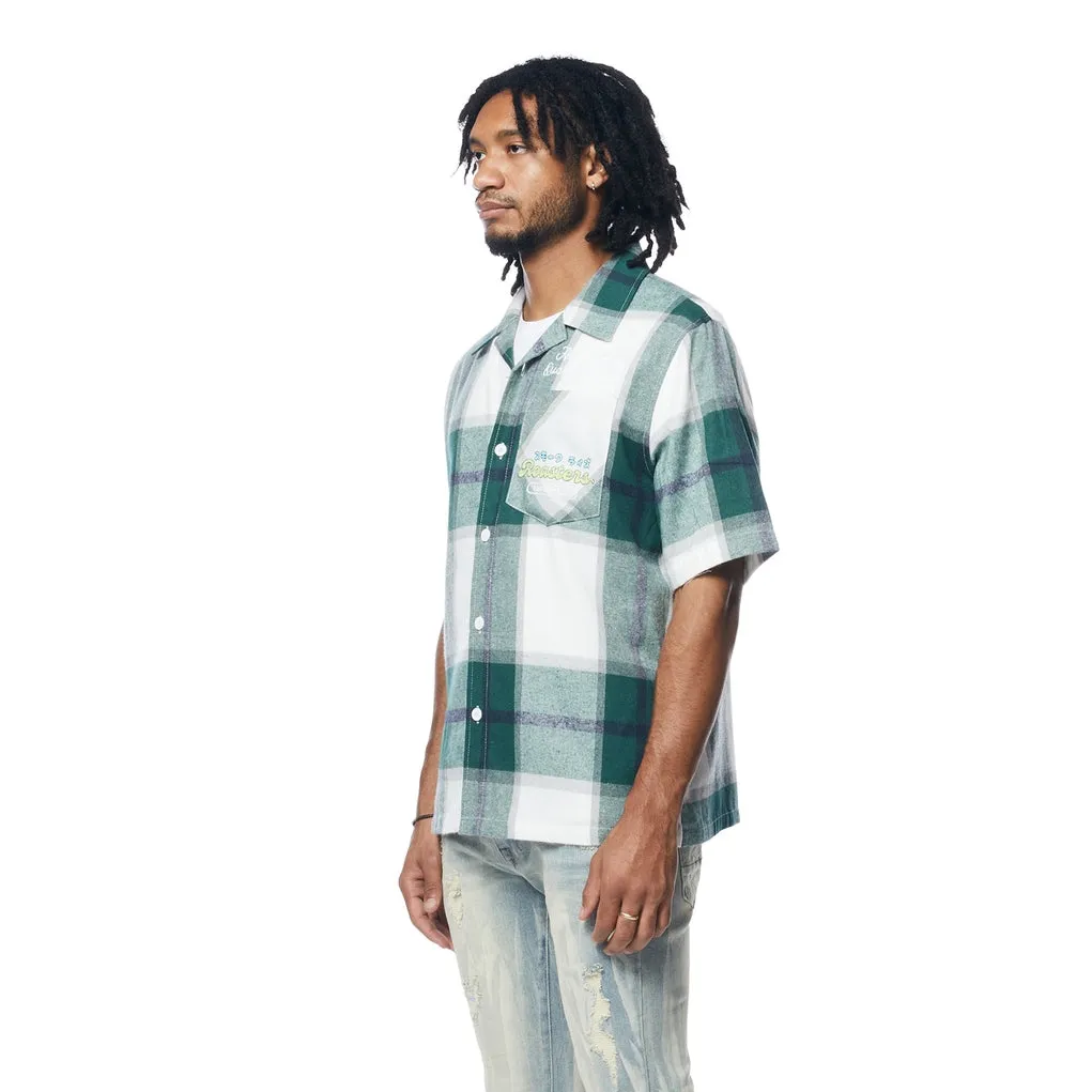 Patchwork Plaid Shirt - Green