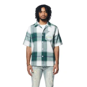 Patchwork Plaid Shirt - Green