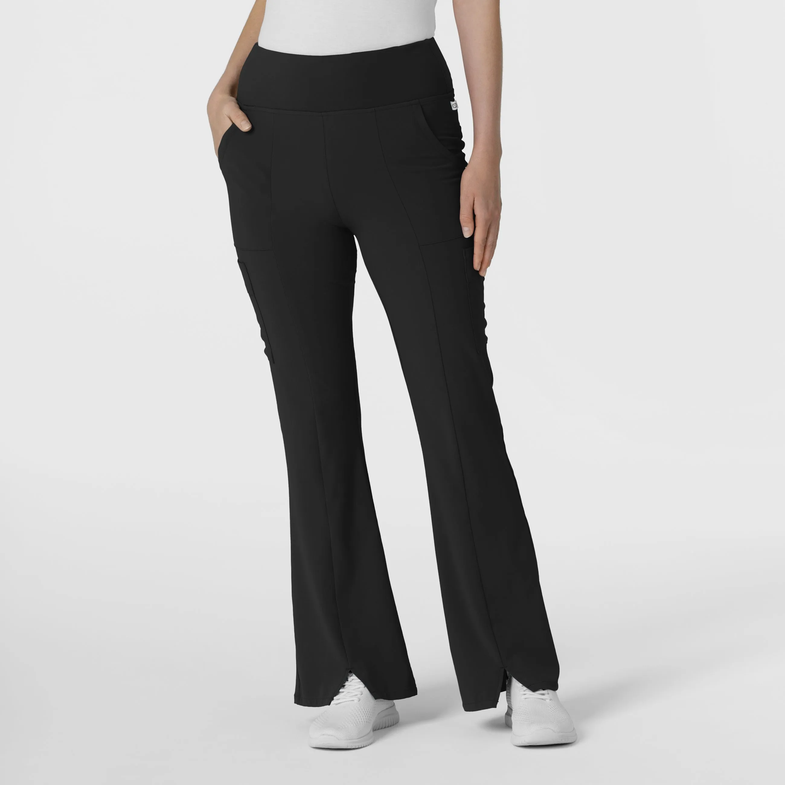 RENEW Women's Cargo Flare Scrub Pant - Black