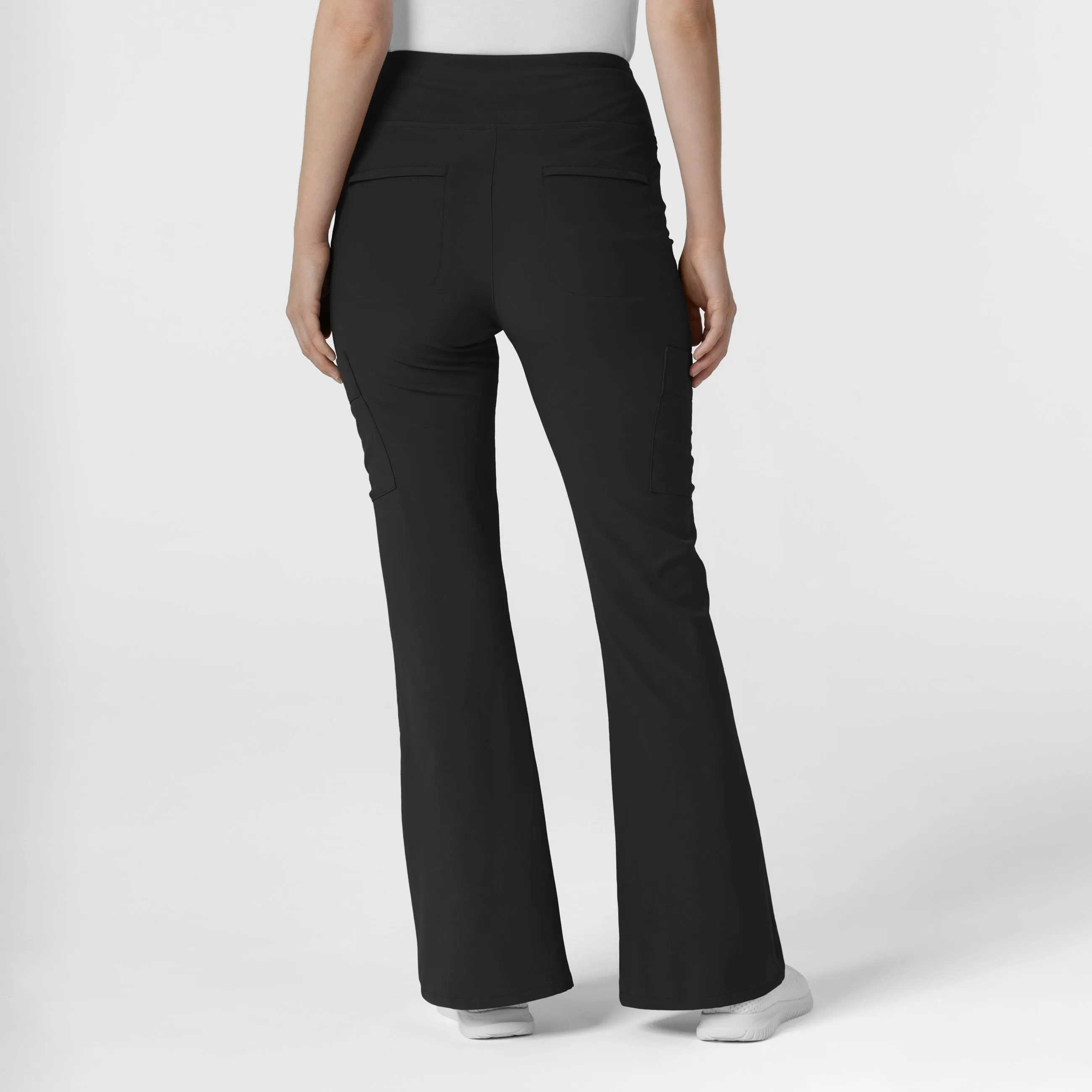 RENEW Women's Cargo Flare Scrub Pant - Black