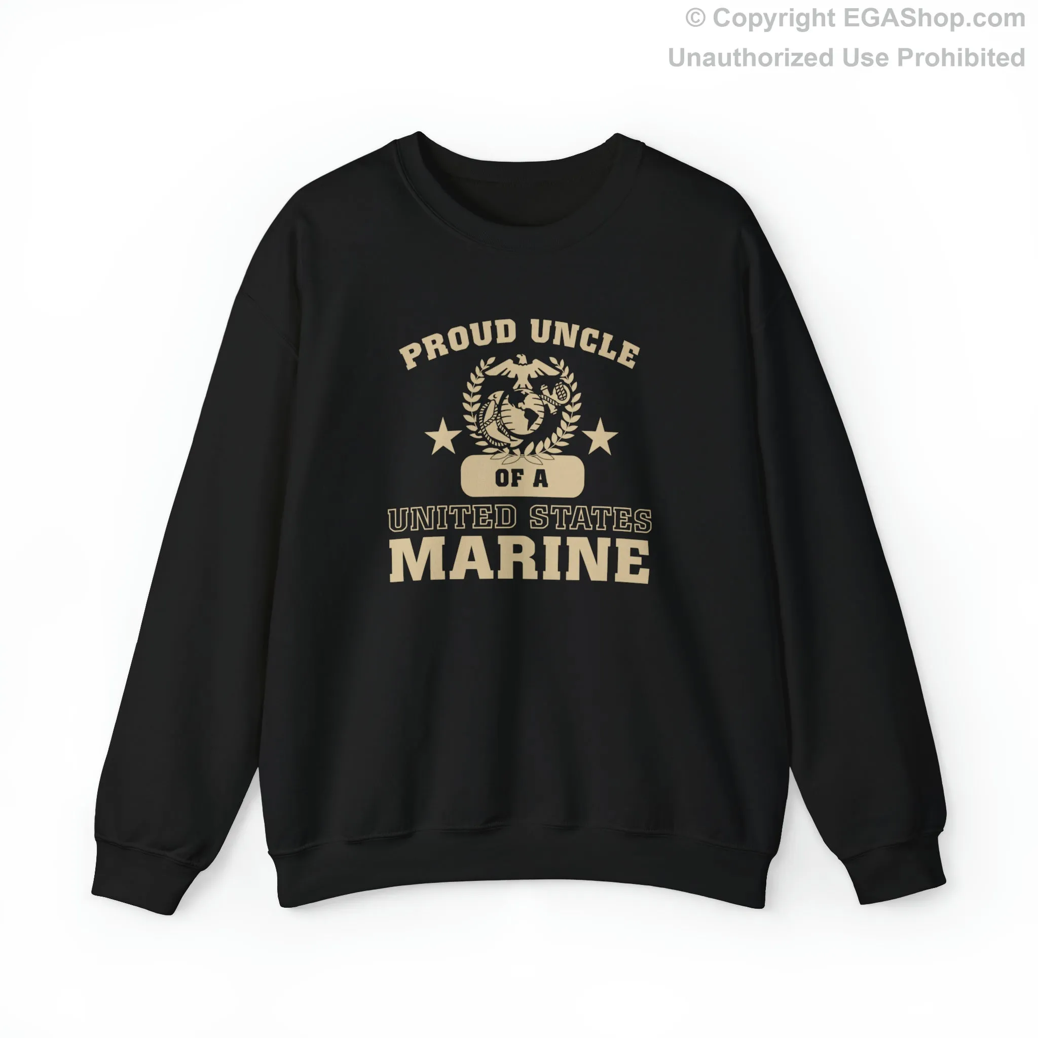 Sweatshirt: Proud Uncle of a Marine (Varsity Style, Color Choices)