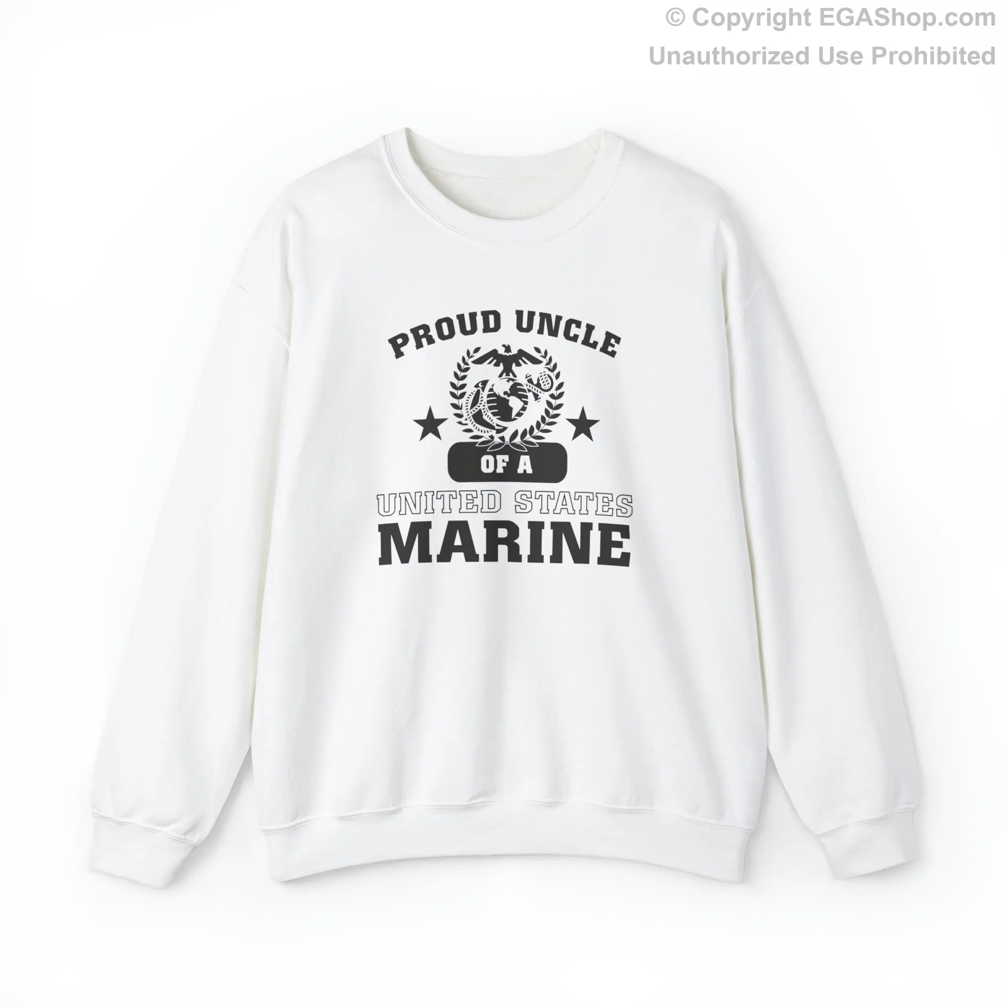 Sweatshirt: Proud Uncle of a Marine (Varsity Style, Color Choices)