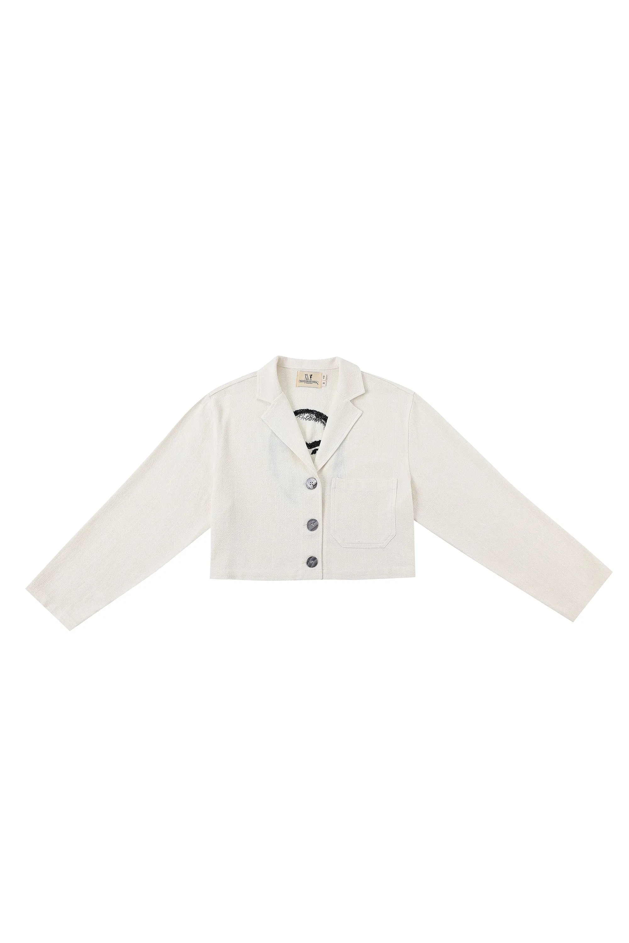 THIS MAN Linen Crop Shirt Jacket